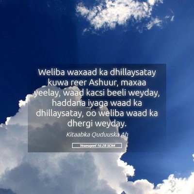 Picture 05 - Yexesqeel 16:28 SOM - Weliba waxaad ka dhillaysatay kuwa reer Ashuur, - Bible Verse Picture