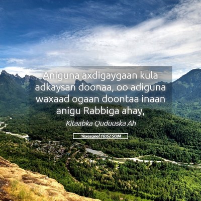 Picture 05 - Yexesqeel 16:62 SOM - Aniguna axdigaygaan kula adkaysan doonaa, oo - Bible Verse Picture