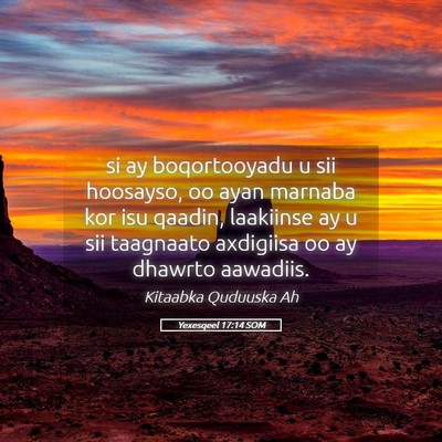 Picture 05 - Yexesqeel 17:14 SOM - si ay boqortooyadu u sii hoosayso, oo ayan - Bible Verse Picture
