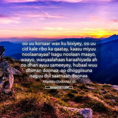 Picture 05 - Yexesqeel 18:13 SOM - oo uu korsaar wax ku bixiyey, oo uu cid kale ribo - Bible Verse Picture