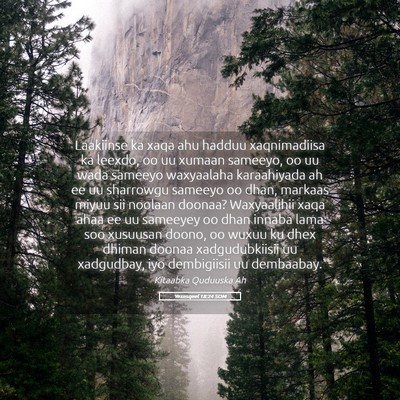 Picture 05 - Yexesqeel 18:24 SOM - Laakiinse ka xaqa ahu hadduu xaqnimadiisa ka - Bible Verse Picture