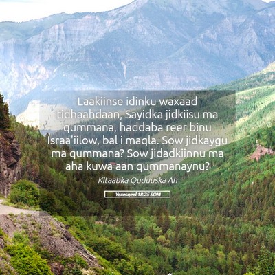 Picture 05 - Yexesqeel 18:25 SOM - Laakiinse idinku waxaad tidhaahdaan, Sayidka - Bible Verse Picture