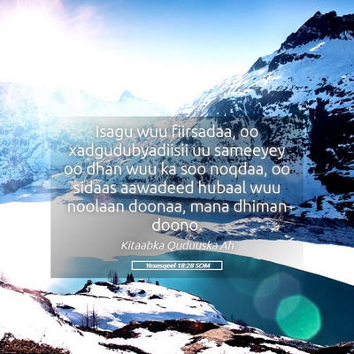 Picture 05 - Yexesqeel 18:28 SOM - Isagu wuu fiirsadaa, oo xadgudubyadiisii uu - Bible Verse Picture