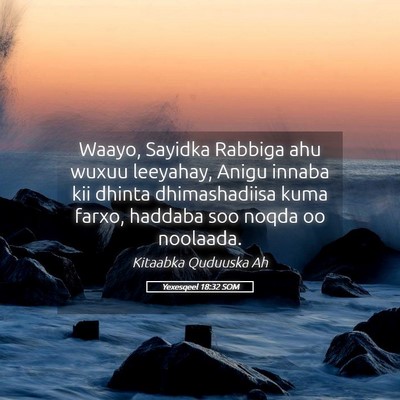 Picture 05 - Yexesqeel 18:32 SOM - Waayo, Sayidka Rabbiga ahu wuxuu leeyahay, Anigu - Bible Verse Picture