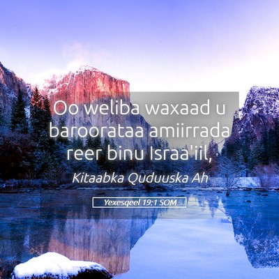 Picture 05 - Yexesqeel 19:1 SOM - Oo weliba waxaad u baroorataa amiirrada reer binu - Bible Verse Picture