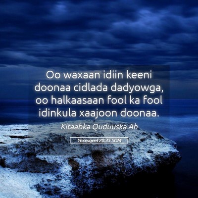 Picture 05 - Yexesqeel 20:35 SOM - Oo waxaan idiin keeni doonaa cidlada dadyowga, oo - Bible Verse Picture