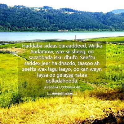 Picture 05 - Yexesqeel 21:14 SOM - Haddaba sidaas daraaddeed, Wiilka Aadamow, wax - Bible Verse Picture