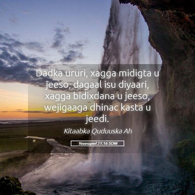 Picture 05 - Yexesqeel 21:16 SOM - Dadka ururi, xagga midigta u jeeso, dagaal isu - Bible Verse Picture