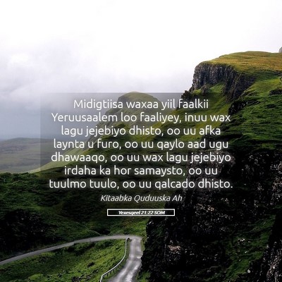 Picture 05 - Yexesqeel 21:22 SOM - Midigtiisa waxaa yiil faalkii Yeruusaalem loo - Bible Verse Picture
