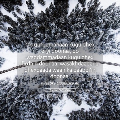 Picture 05 - Yexesqeel 22:15 SOM - Oo quruumahaan kugu dhex eryi doonaa, oo - Bible Verse Picture