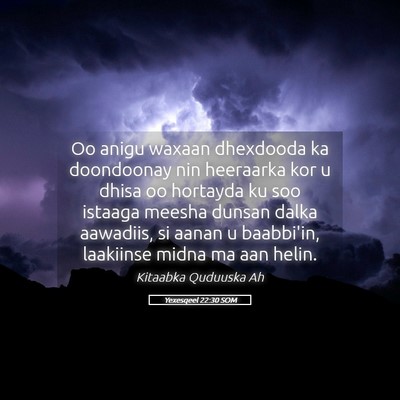 Picture 05 - Yexesqeel 22:30 SOM - Oo anigu waxaan dhexdooda ka doondoonay nin - Bible Verse Picture