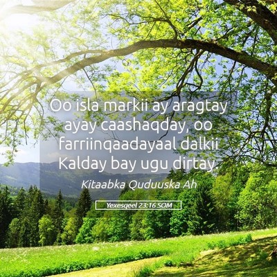 Picture 05 - Yexesqeel 23:16 SOM - Oo isla markii ay aragtay ayay caashaqday, oo - Bible Verse Picture