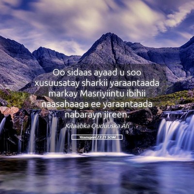 Picture 05 - Yexesqeel 23:21 SOM - Oo sidaas ayaad u soo xusuusatay sharkii - Bible Verse Picture