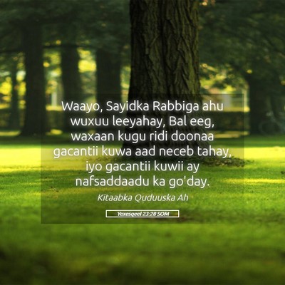 Picture 05 - Yexesqeel 23:28 SOM - Waayo, Sayidka Rabbiga ahu wuxuu leeyahay, Bal - Bible Verse Picture