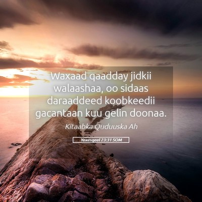 Picture 05 - Yexesqeel 23:31 SOM - Waxaad qaadday jidkii walaashaa, oo sidaas - Bible Verse Picture