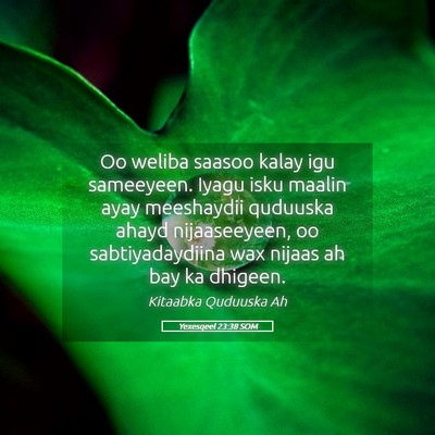 Picture 05 - Yexesqeel 23:38 SOM - Oo weliba saasoo kalay igu sameeyeen. Iyagu isku - Bible Verse Picture
