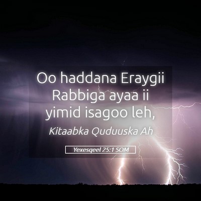 Picture 05 - Yexesqeel 25:1 SOM - Oo haddana Eraygii Rabbiga ayaa ii yimid isagoo - Bible Verse Picture