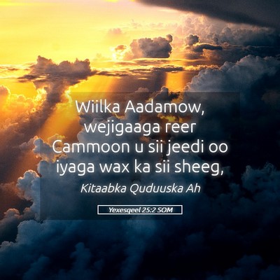 Picture 05 - Yexesqeel 25:2 SOM - Wiilka Aadamow, wejigaaga reer Cammoon u sii - Bible Verse Picture