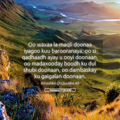 Picture 05 - Yexesqeel 27:30 SOM - Oo waxaa la maqli doonaa iyagoo kuu barooranaya, - Bible Verse Picture