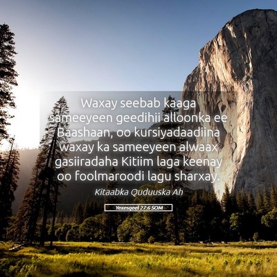 Picture 05 - Yexesqeel 27:6 SOM - Waxay seebab kaaga sameeyeen geedihii alloonka ee - Bible Verse Picture