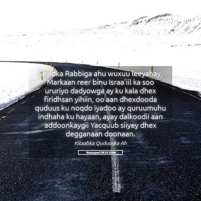 Picture 05 - Yexesqeel 28:25 SOM - Sayidka Rabbiga ahu wuxuu leeyahay, Markaan reer - Bible Verse Picture