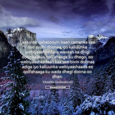 Picture 05 - Yexesqeel 29:4 SOM - Laakiinse qabatooyin baan camanka kaa soo sudhi - Bible Verse Picture