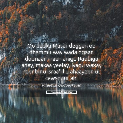 Picture 05 - Yexesqeel 29:6 SOM - Oo dadka Masar deggan oo dhammu way wada ogaan - Bible Verse Picture