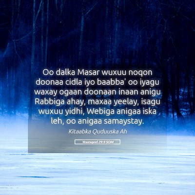 Picture 05 - Yexesqeel 29:9 SOM - Oo dalka Masar wuxuu noqon doonaa cidla iyo - Bible Verse Picture