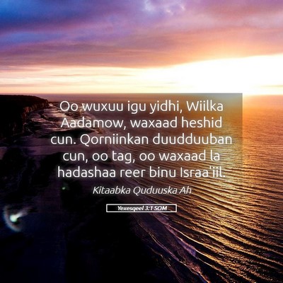 Picture 05 - Yexesqeel 3:1 SOM - Oo wuxuu igu yidhi, Wiilka Aadamow, waxaad heshid - Bible Verse Picture
