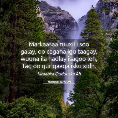 Picture 05 - Yexesqeel 3:24 SOM - Markaasaa ruuxii i soo galay, oo cagaha igu - Bible Verse Picture