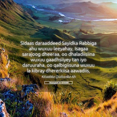 Picture 05 - Yexesqeel 31:10 SOM - Sidaas daraaddeed Sayidka Rabbiga ahu wuxuu - Bible Verse Picture