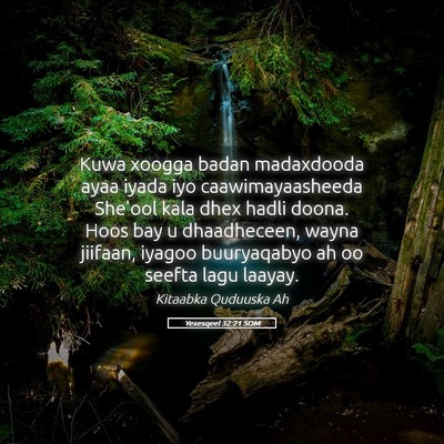 Picture 05 - Yexesqeel 32:21 SOM - Kuwa xoogga badan madaxdooda ayaa iyada iyo - Bible Verse Picture