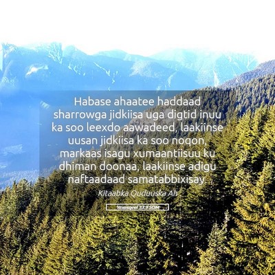 Picture 05 - Yexesqeel 33:9 SOM - Habase ahaatee haddaad sharrowga jidkiisa uga - Bible Verse Picture