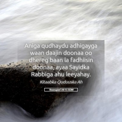 Picture 05 - Yexesqeel 34:15 SOM - Aniga qudhaydu adhigayga waan daajin doonaa oo - Bible Verse Picture
