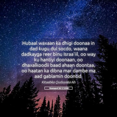 Picture 05 - Yexesqeel 36:12 SOM - Hubaal waxaan ka dhigi doonaa in dad kugu dul - Bible Verse Picture