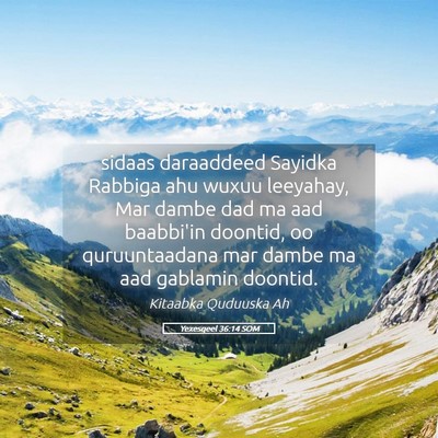 Picture 05 - Yexesqeel 36:14 SOM - sidaas daraaddeed Sayidka Rabbiga ahu wuxuu - Bible Verse Picture