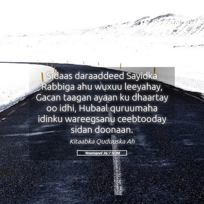 Picture 05 - Yexesqeel 36:7 SOM - Sidaas daraaddeed Sayidka Rabbiga ahu wuxuu - Bible Verse Picture