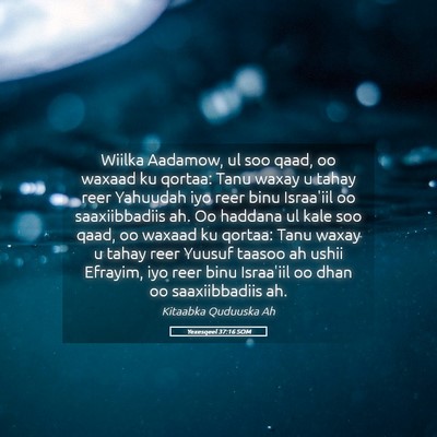 Picture 05 - Yexesqeel 37:16 SOM - Wiilka Aadamow, ul soo qaad, oo waxaad ku qortaa: - Bible Verse Picture