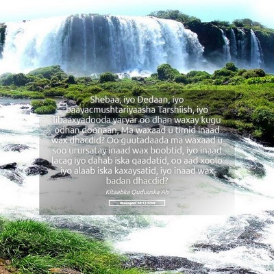 Picture 05 - Yexesqeel 38:13 SOM - Shebaa, iyo Dedaan, iyo baayacmushtariyaasha - Bible Verse Picture