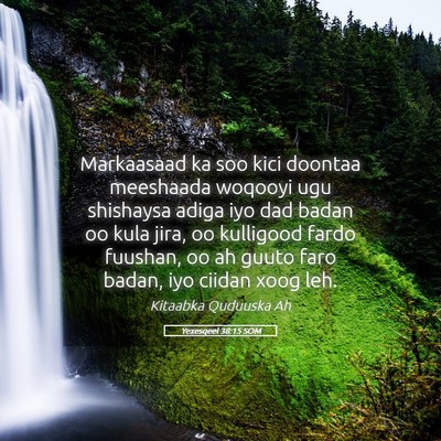Picture 05 - Yexesqeel 38:15 SOM - Markaasaad ka soo kici doontaa meeshaada woqooyi - Bible Verse Picture