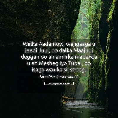 Picture 05 - Yexesqeel 38:2 SOM - Wiilka Aadamow, wejigaaga u jeedi Juuj, oo dalka - Bible Verse Picture