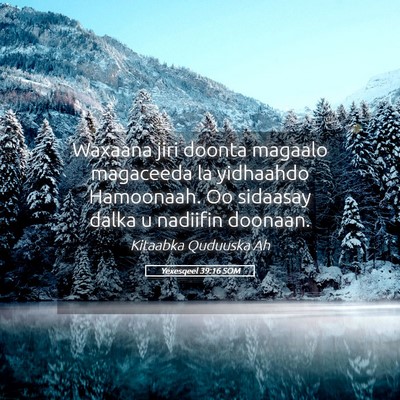 Picture 05 - Yexesqeel 39:16 SOM - Waxaana jiri doonta magaalo magaceeda la - Bible Verse Picture