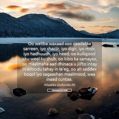 Picture 05 - Yexesqeel 4:9 SOM - Oo weliba waxaad soo qaadataa sarreen, iyo - Bible Verse Picture