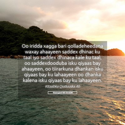 Picture 05 - Yexesqeel 40:10 SOM - Oo iridda xagga bari qolladeheedana waxay - Bible Verse Picture