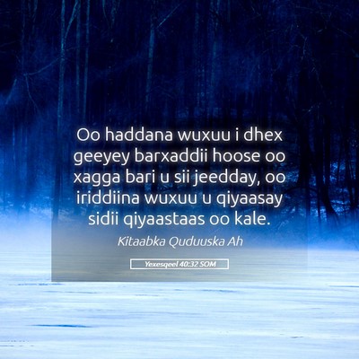 Picture 05 - Yexesqeel 40:32 SOM - Oo haddana wuxuu i dhex geeyey barxaddii hoose oo - Bible Verse Picture