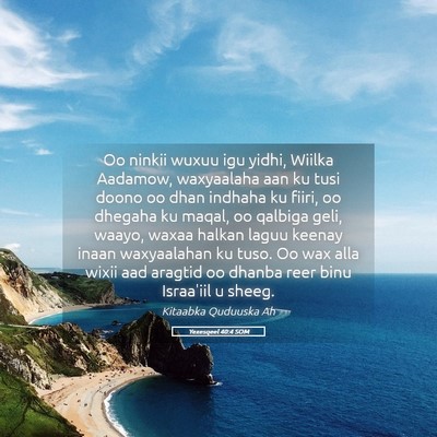Picture 05 - Yexesqeel 40:4 SOM - Oo ninkii wuxuu igu yidhi, Wiilka Aadamow, - Bible Verse Picture