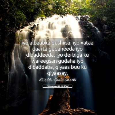 Picture 05 - Yexesqeel 41:17 SOM - iyo albaabka dushiisa, iyo xataa daarta gudaheeda - Bible Verse Picture
