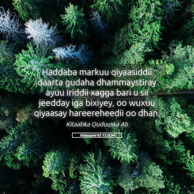 Picture 05 - Yexesqeel 42:15 SOM - Haddaba markuu qiyaasiddii daarta gudaha - Bible Verse Picture