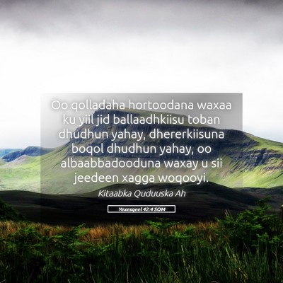 Picture 05 - Yexesqeel 42:4 SOM - Oo qolladaha hortoodana waxaa ku yiil jid - Bible Verse Picture