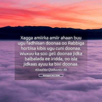 Picture 05 - Yexesqeel 44:3 SOM - Xagga amiirka amiir ahaan buu ugu fadhiisan - Bible Verse Picture